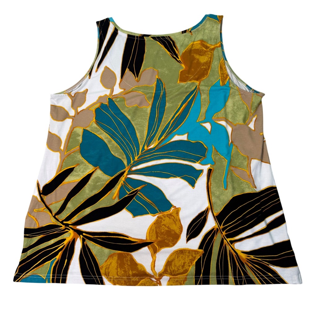 NWT Chico's Touch of Cool 3 XL Palms Polished Tank Top Oceano Tropical Comfort - Picture 2 of 9